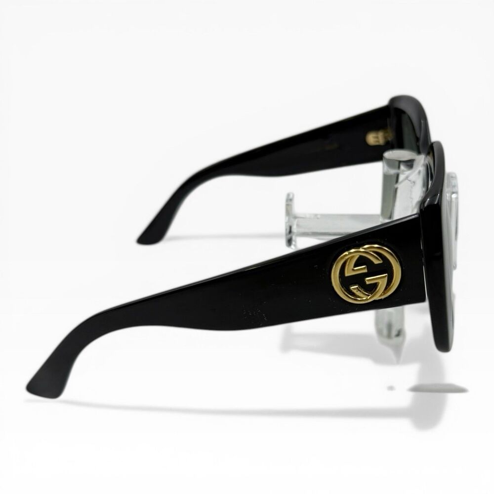 Gucci Sunglasses GG0141S 001 Black Optyl Frame Gold GG logo - Picture 6 of 10